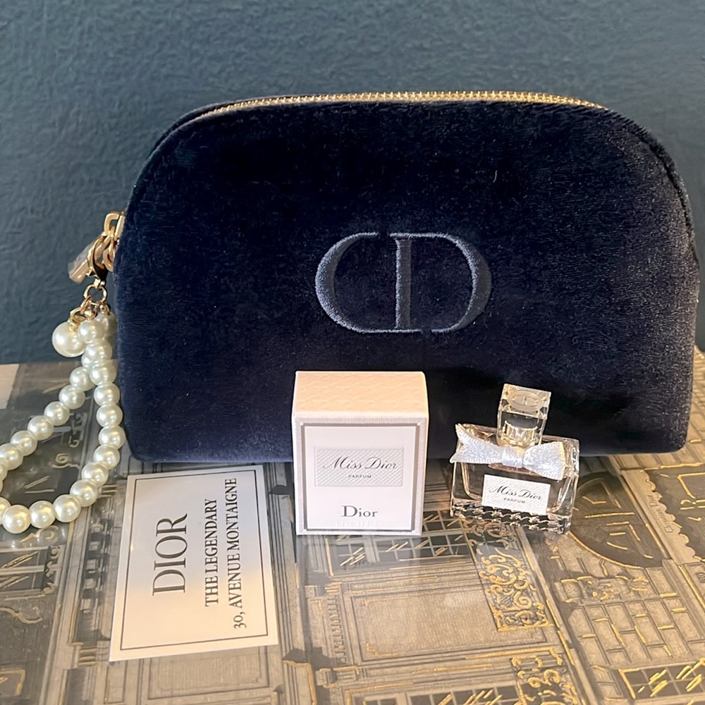 Miss Dior deluxe 5ml Parfum miniature with Dior Blue Velvet pouch